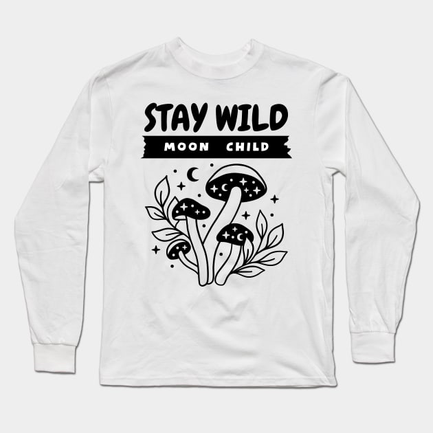 Stay wild moon child t shirt design Long Sleeve T-Shirt by Rantang Kecil